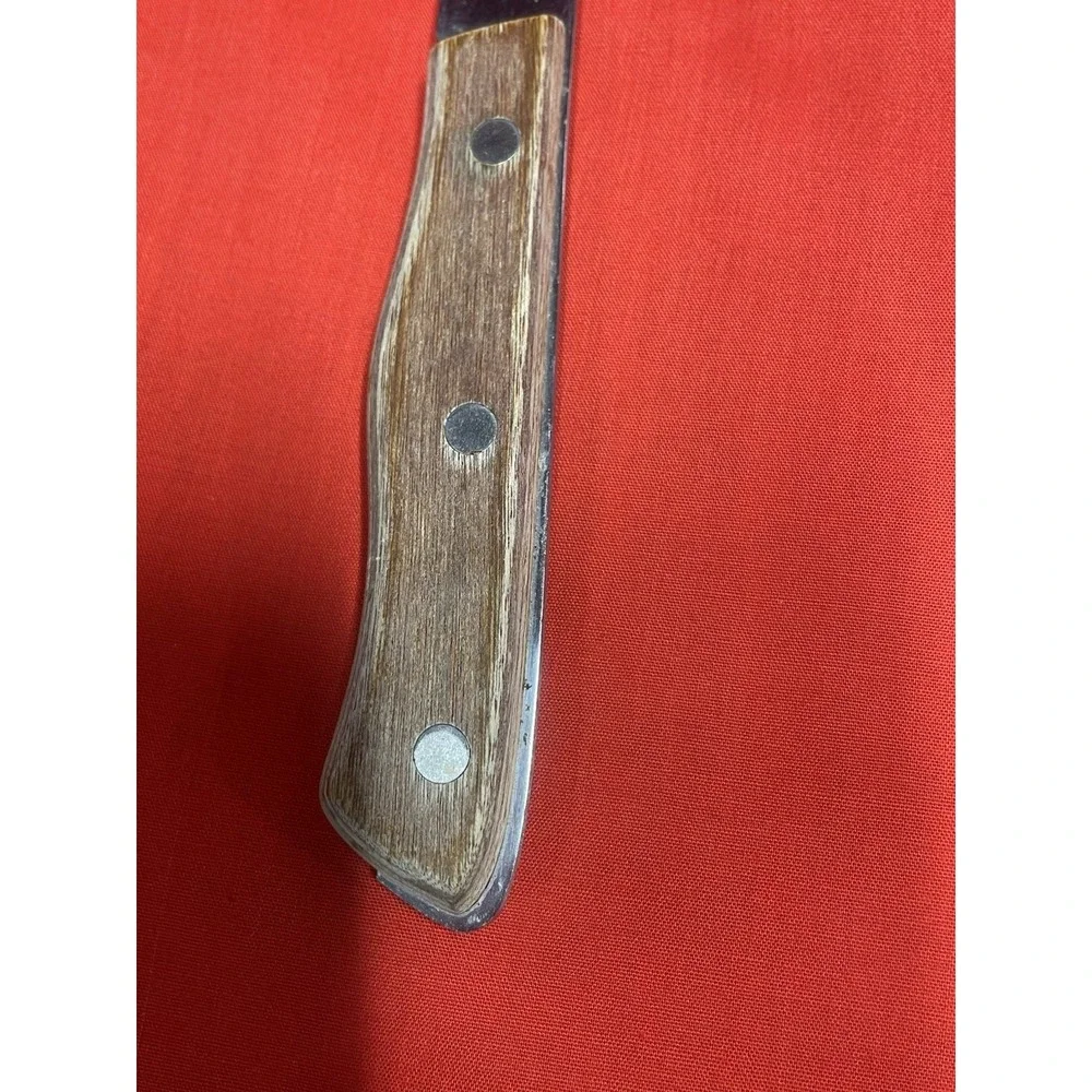 Vintage Maxam Steel Serrated Steak Knives Set of 4 Wood Handles Stainless